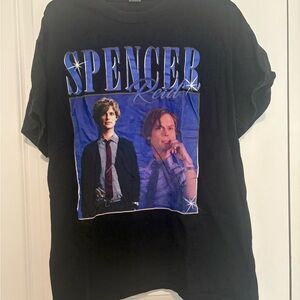 Spencer Reid Black Graphic T-Shirt